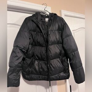 Men’s Winter Black Puffer Coat Size Large